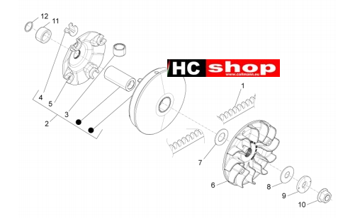 Piaggio Beverly 350 E4 Sport Touring Motor Antriebsriemenscheibe