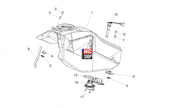 Aprilia SX 125 E5+ - Tank - Kraftstofftank