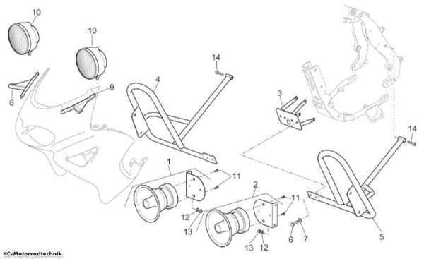 Aprilia Sirens - Headlights Pegaso IE 650