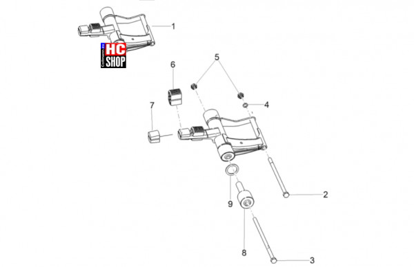 Aprilia SXR 50 E5+ - Radaufhängungen - Schwingarm
