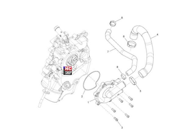 Piaggio MP3 500 Sport Advanced E5 Motor Wasserpumpe