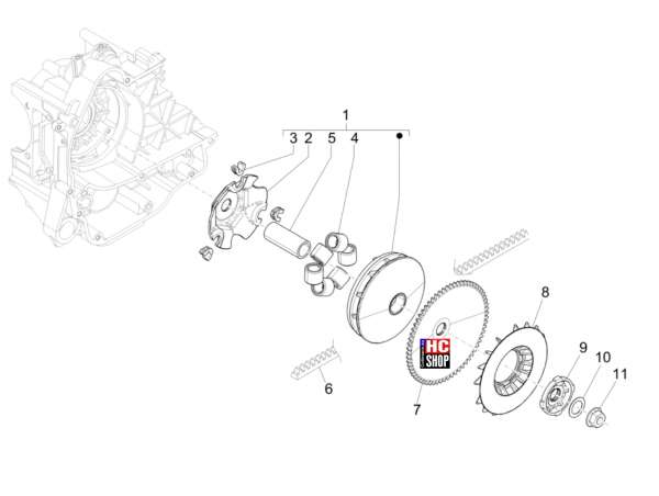 VESPA Sprint 50 E5 Motor Antriebsriemenscheibe