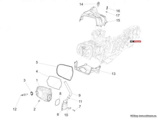 Vespa Primavera 150 Zylinderkopfabdeckung