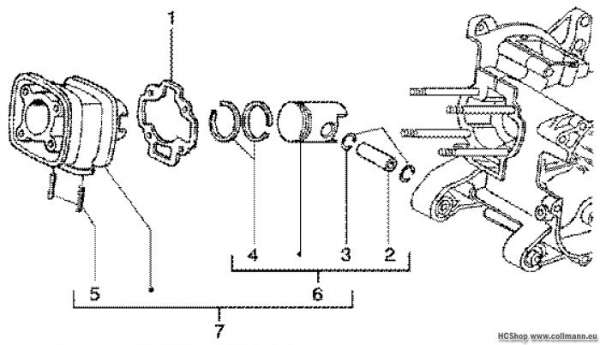 Gilera Gruppe zylinder-kolben- Runner 50 SP