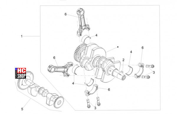 Aprilia RS 660 E5+ - Motor - Kurbelwelle