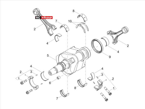 Moto Guzzi V85 TT TRAVEL PACK E4 ABS Motor Kurbelwelle