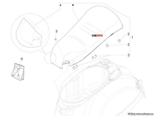 Vespa GTS 300 Sitzbank/Sitzbänke - Werkzeugtasche