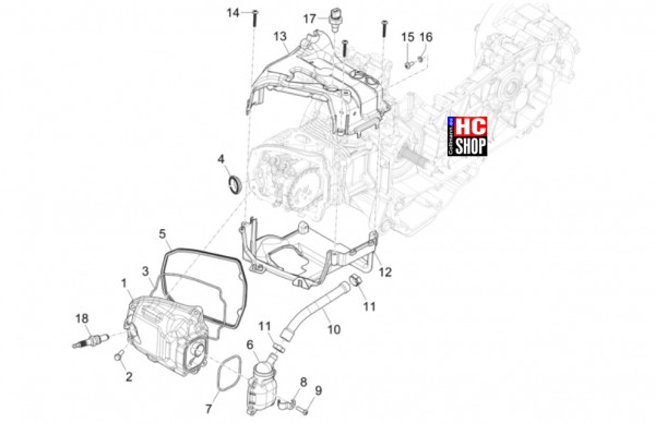 Piaggio Liberty 125 iget E5+ - Motor - Zylinderkopfabdeckung