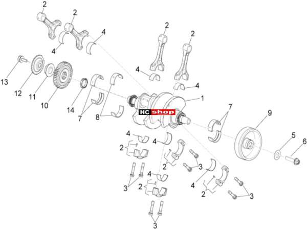 Aprilia RSV 4 1000 RF E4 ABS Motor Kurbelwelle