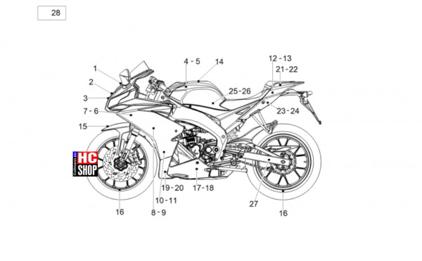 Aprilia RS 125 E5+ - Aufbau - Deko