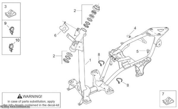 Aprilia Rahmen Scarabeo 2T (eng. Minarelli) 50