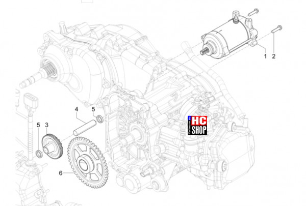 Piaggio MP3 310 HPE Sport E5+ - Motor - Starter-Elektrischer Starter