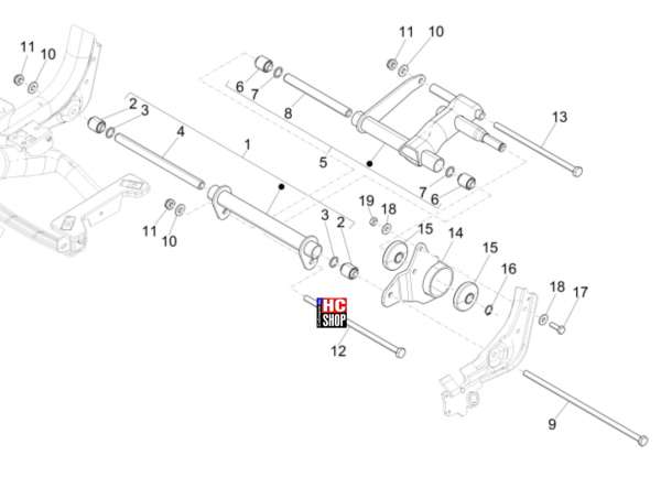 Piaggio Medley 125 E5 Radaufhängung Schwingarm