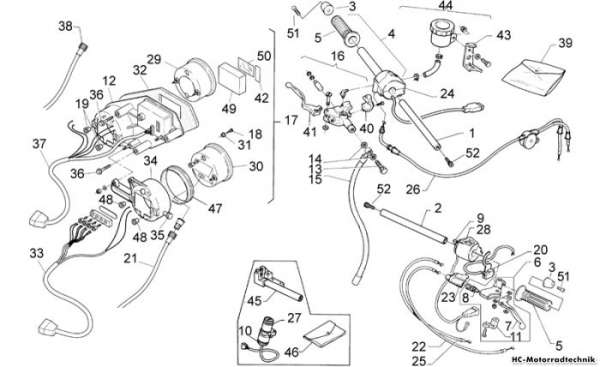 Aprilia Lenkstange - Instrumenteneinheit RS 125 (eng.123)