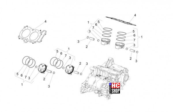 Aprilia Tuono V4 Factory 1100 E5+ - Motor - Zylinder-Kolben