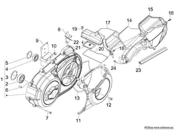 Gilera Kurbelwelledeckel - Kühlung Kurbelgehäuse GP 800