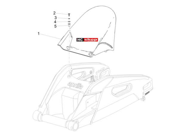 Aprilia RSV 4 1000 RF E4 ABS Aufbau Hinteres Schutzblech