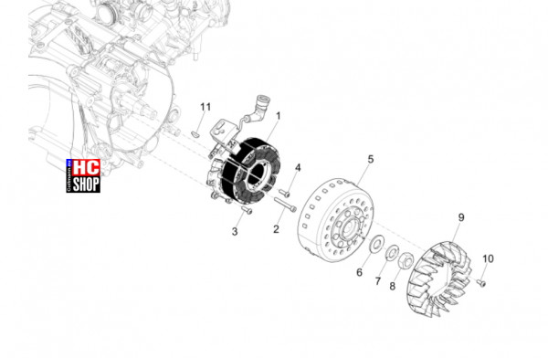 Vespa GTS 125 E5 Super-Super Sport-Super Tech - Motor - Lichtmaschine