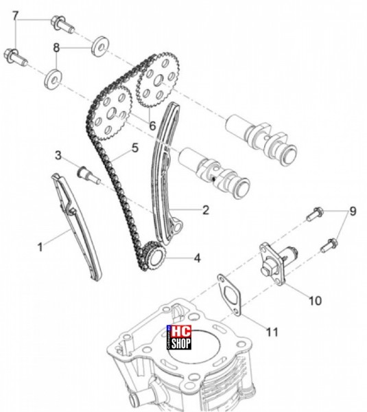 Aprilia Tuono 125 E5 Motor - Vorder Zylindersteuer