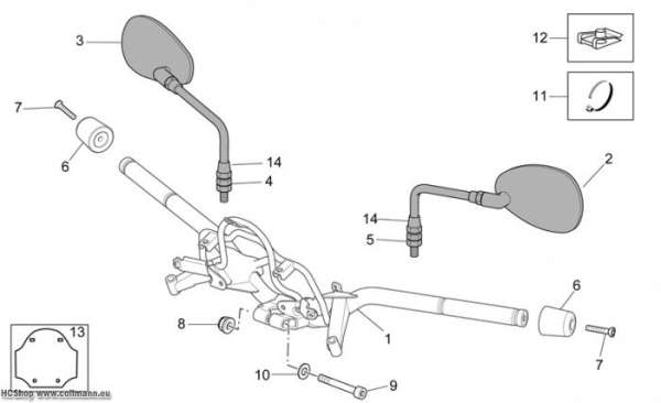 Aprilia Lenkstange Scarabeo Light E3 300