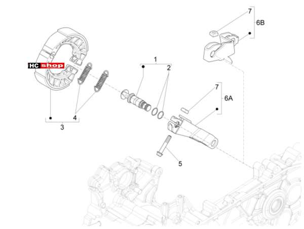Piaggio Liberty iGet 125 4T 3V - Motor Bremsbacken