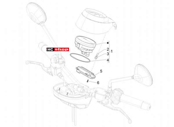 Vespa GTV 300 SEI GIORNI Lenker Cockpitinstrumente