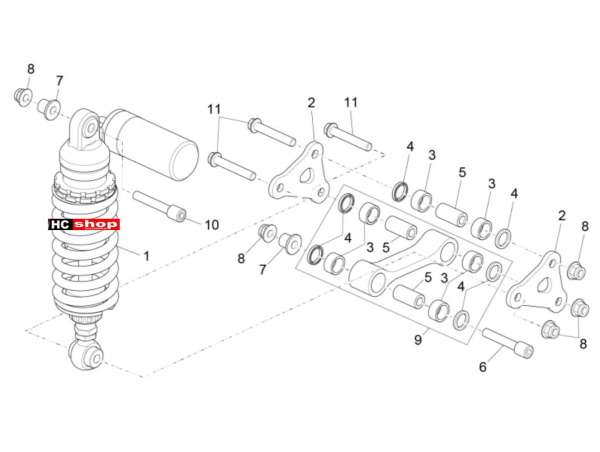 Aprilia RSV 4 1000 RF E3 ABS Radaufhängung Stoßdämpfer