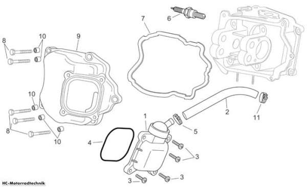 Aprilia Kopfdeckel kplt. Scarabeo Light E3 250