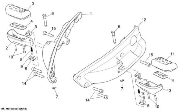 Aprilia Fussrasten Scarabeo Light 400/500
