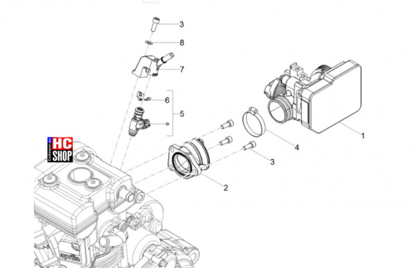 Aprilia RS 125 E5+ - Motor - Klappenkörper