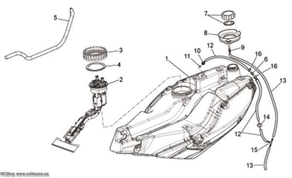 Aprilia Kraftstofftank NA Mana GT 850
