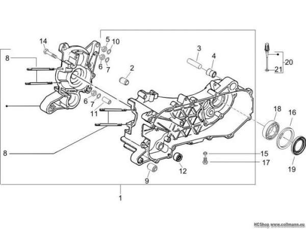 Gilera Kurbelwellengehäuse Runner 50 SP
