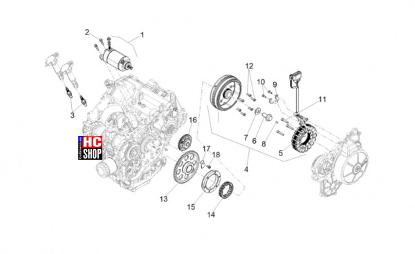 Aprilia RS 457 8V E5 - Motor - Schwungmagnetstarter-Zündung