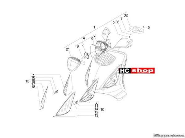 Piaggio Zip 50 4T Umschalter fernlicht/fahrlicht