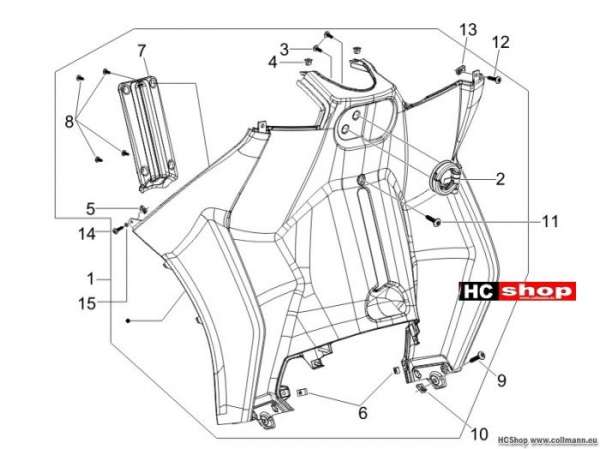 Piaggio Vorderes Handschuhfach - Schild-Rückseite MP3 400