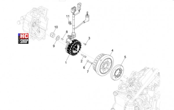 Vespa GTV 300 HPE RST - Motor - Lichtmaschine