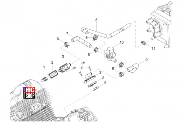 Moto Guzzi V7 Special 850 E5+ - Motor - Secondary Air