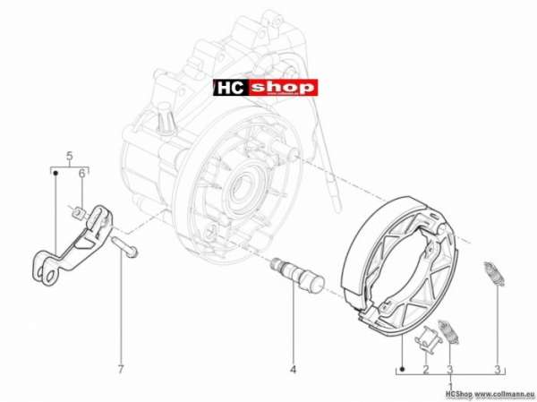 Piaggio Hinterbremse - Bremsbackensatzen TPH 125