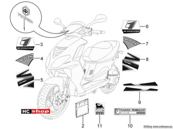Piaggio Plaketten - Verzierungen NRG 50 DD