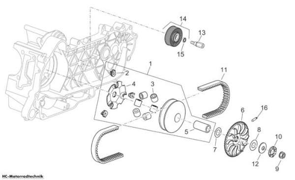 Aprilia Wandlergruppe Scarabeo Light E3 250