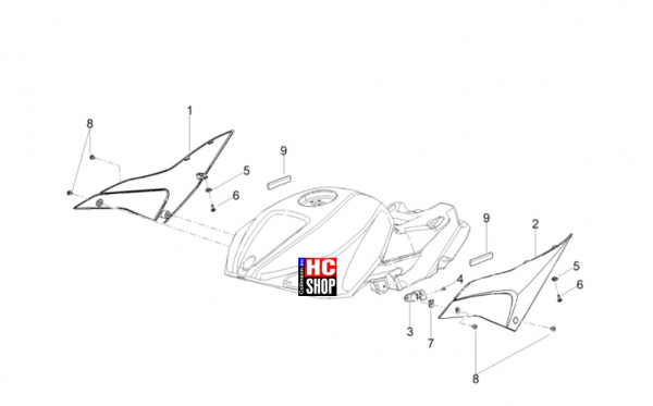 Aprilia RSV4 1100 Factory SE-09 SBK - Aufbau - Mittlerer Aufbau