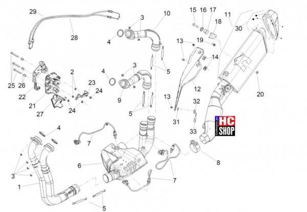 Aprilia RSV4 1100 E5+ - Motor - Auspufftopf
