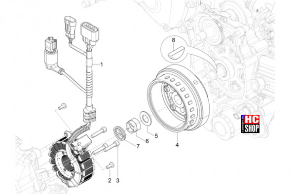 Vespa GTS 310 E5+ Classic-Super-Super Sport - Motor - Lichtmaschine