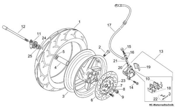 Aprilia Vorderrad Leonardo 125-150