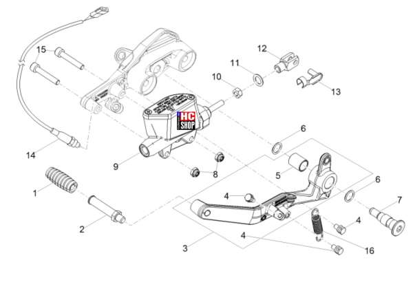 Moto Guzzi V7 Spezial 850 E5 Bremsanlage Hinterradbremspumpe