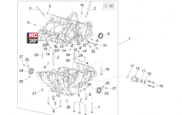 Aprilia RSV4 1100 Factory SE-09 SBK - Motor - Gehäuse I