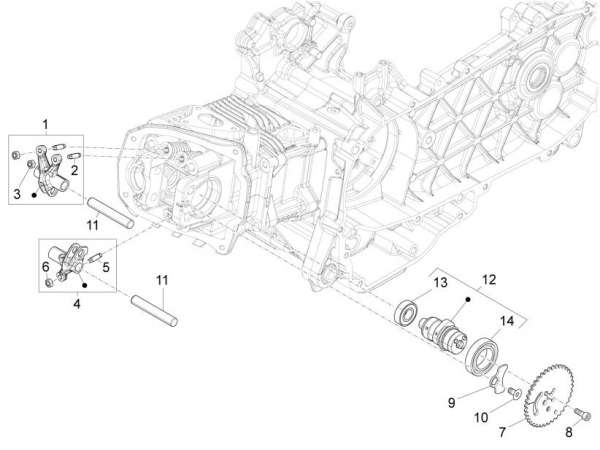 Piaggio Fly 125 ie 3V Schwinghebelhalterung