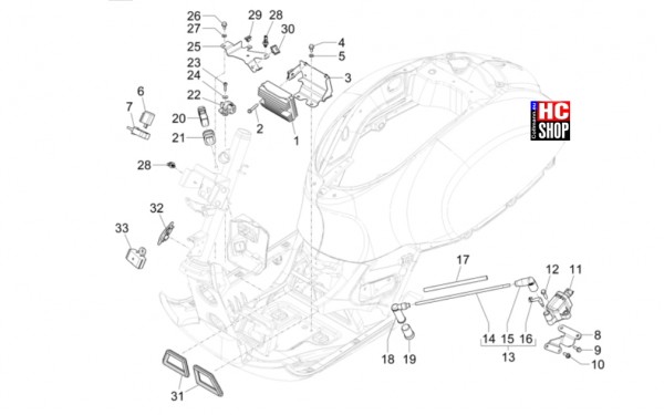 Vespa GTV 300 HPE RST - Elektrische Anlage - Spannungsreglerern-Zündspule