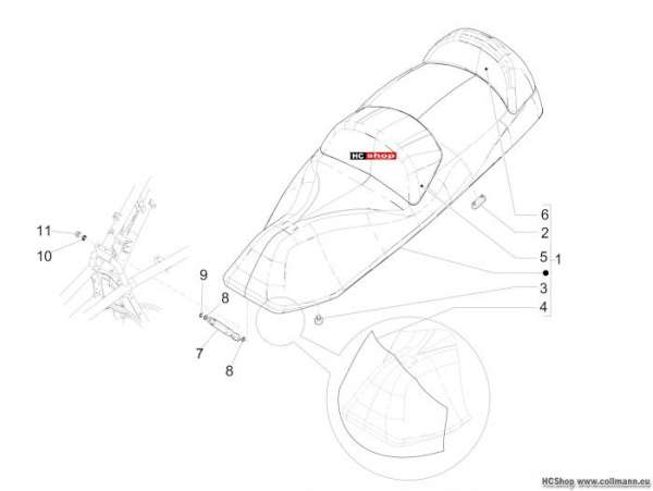 Piaggio MP3 Sport ABS 500 Sitzbank/Sitzbänke - Werkzeugtas