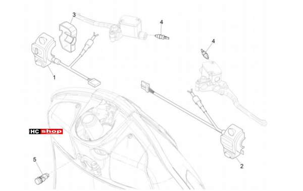 Vespa GTV 300 SEI GIORNI Elektrische Anlage Wechselschalter